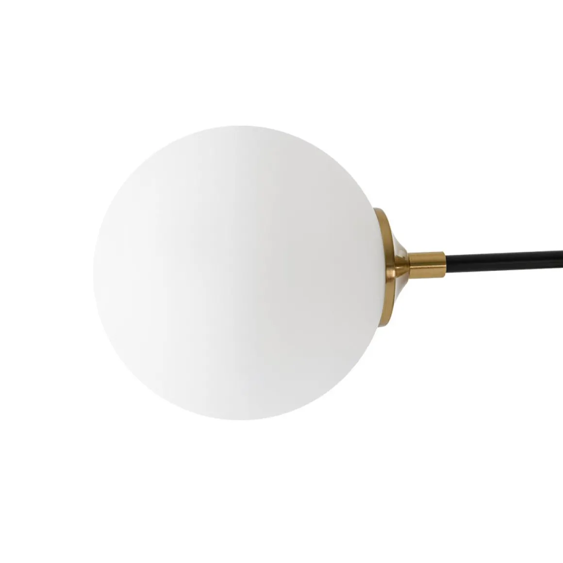 Brass Black 3-Light Frosted Glass Globe Semi Flush Mount