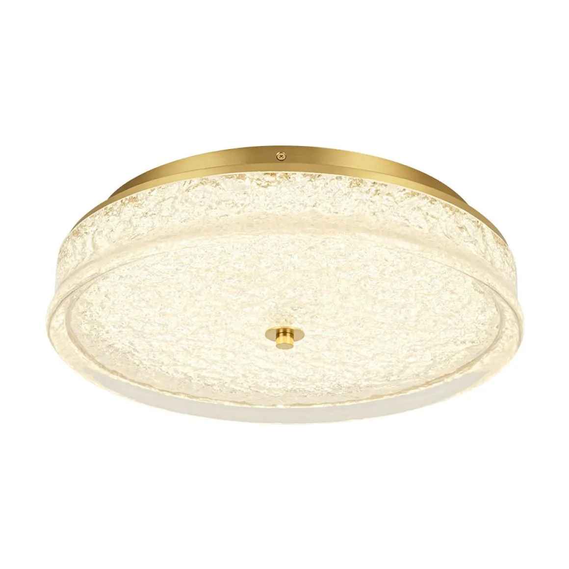 Brass Crystal Resin Art Dimmable LED Round LED Ceiling Light