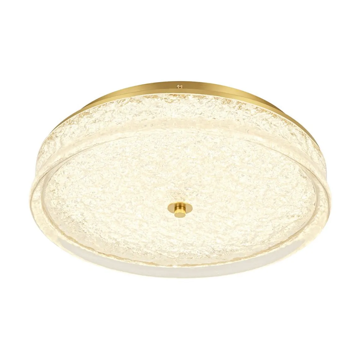 Brass Crystal Resin Art Dimmable LED Round LED Ceiling Light