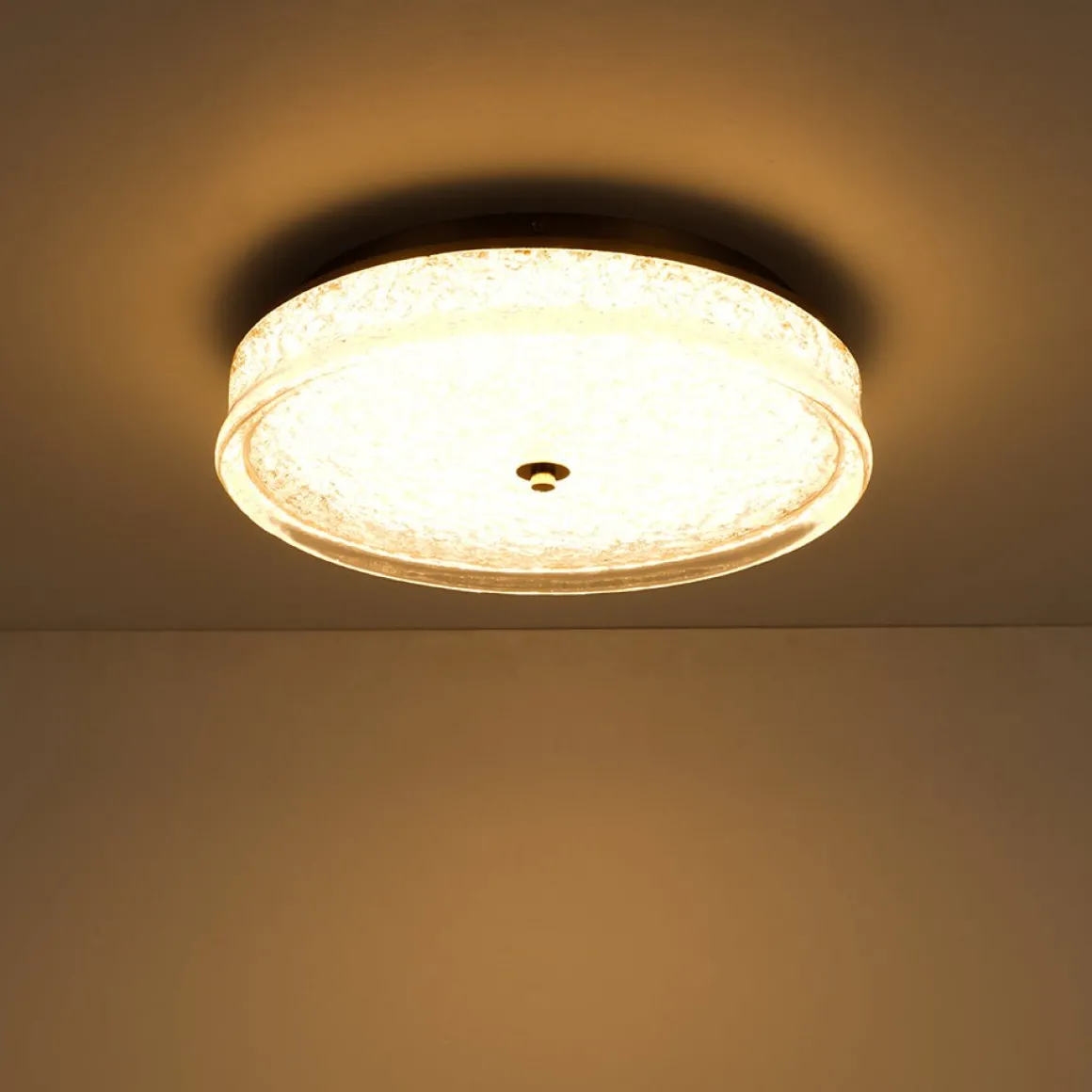 Brass Crystal Resin Art Dimmable LED Round LED Ceiling Light