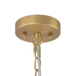 Brass Round Tiered Opal Swirl Glass Pendant Chandelier