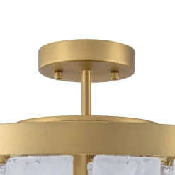 Brass Round Tiered Opal Swirl Glass Pendant Chandelier