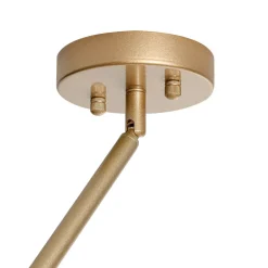 Brass Striped Ribbed Glass Globe 5-light Sputnik Chandelier