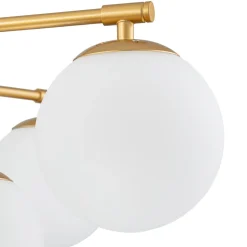 Brass 2-Tier Sputnik Frosted Glass Bubble Pendant Chandelier