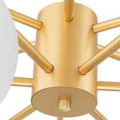 Brass 2-Tier Sputnik Frosted Glass Bubble Pendant Chandelier