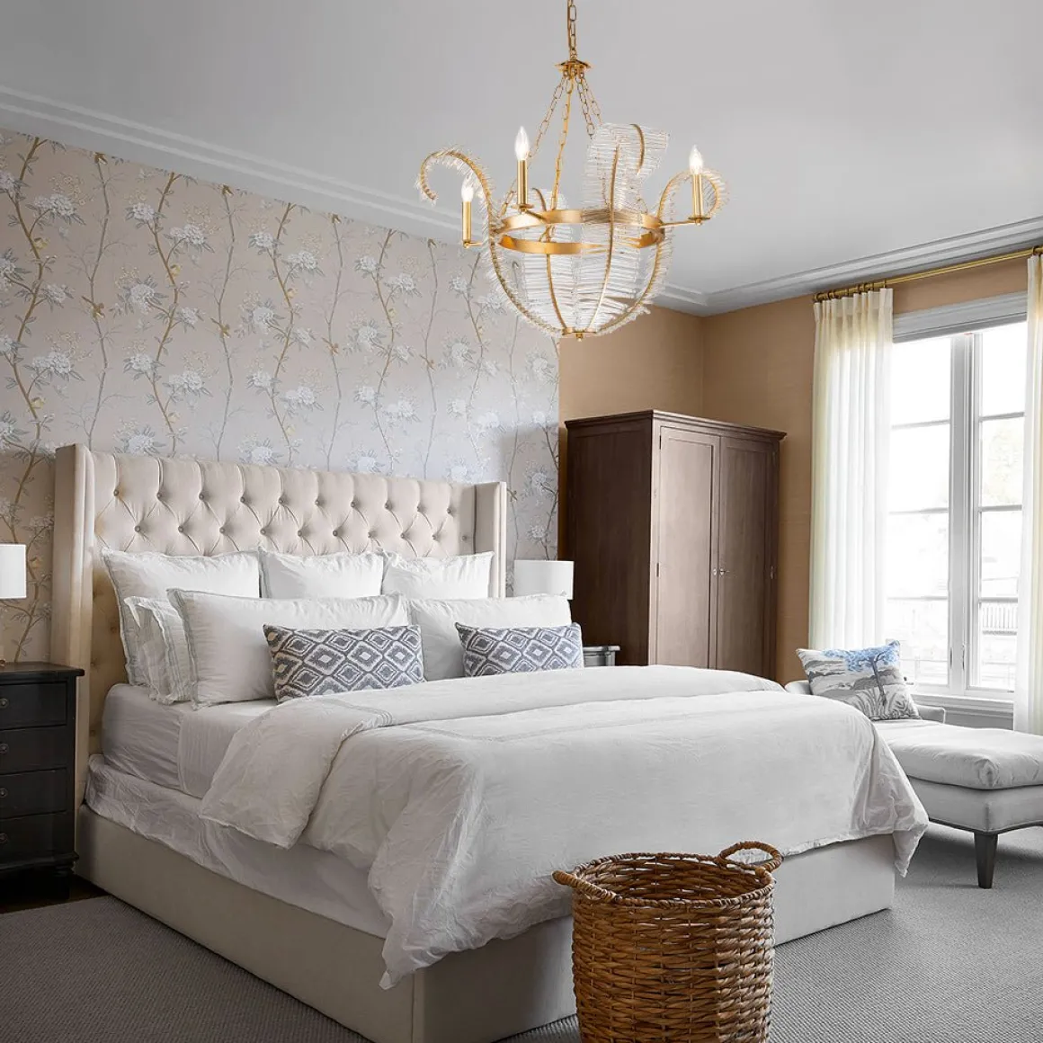Chic Antique Crystal Floral Chandelier