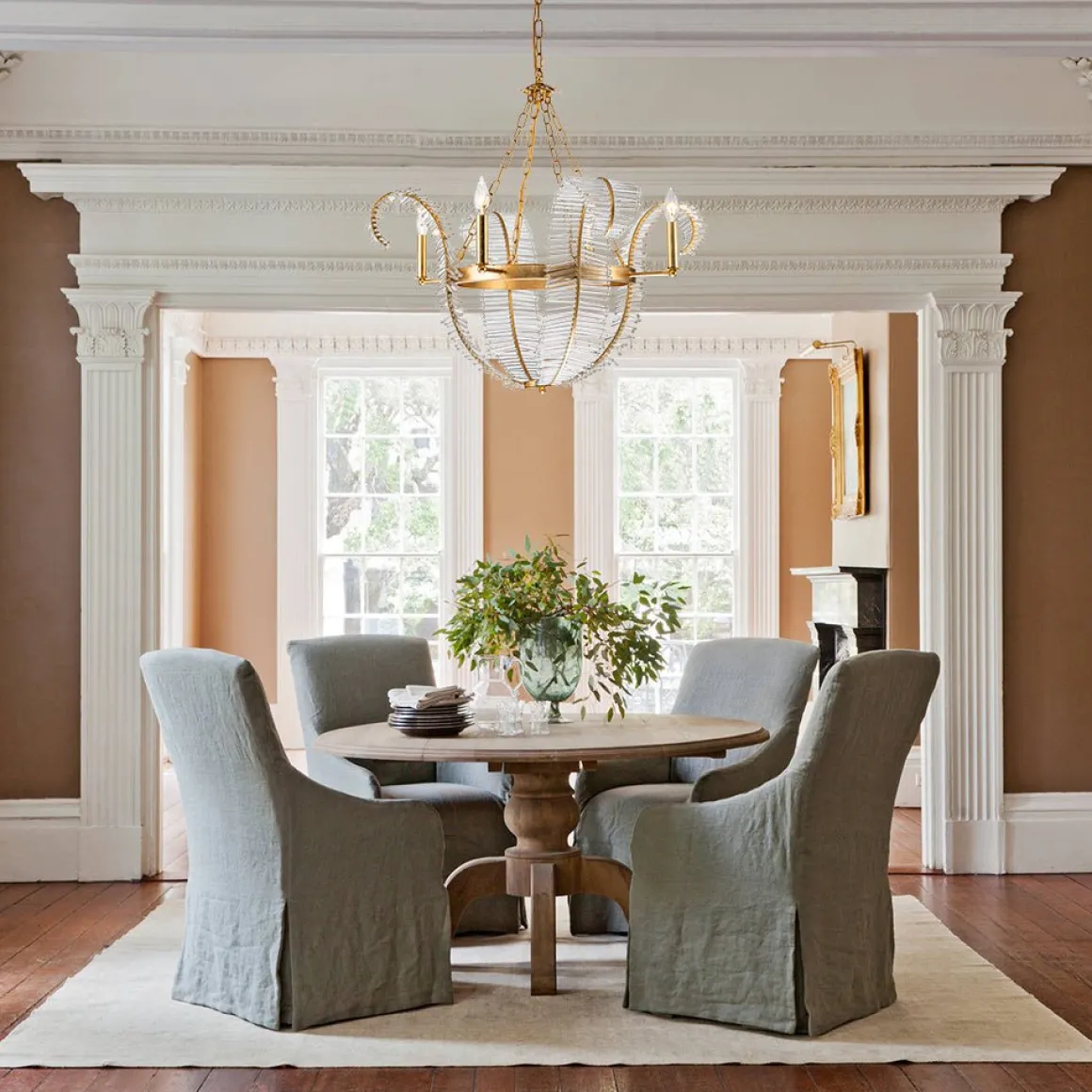 Chic Antique Crystal Floral Chandelier