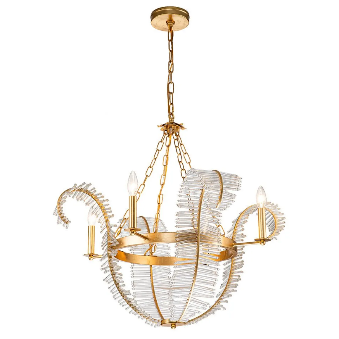 Chic Antique Crystal Floral Chandelier