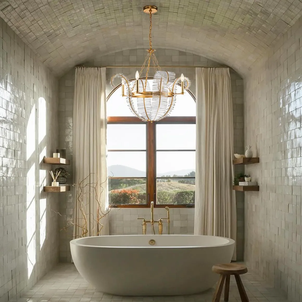 Chic Antique Crystal Floral Chandelier