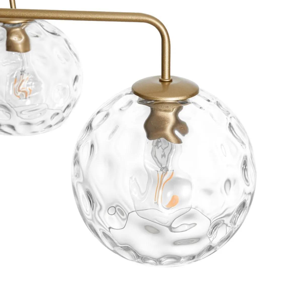 Clear Hammered Glass Globe 5-light Round Sputnik Chandelier