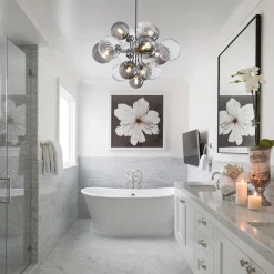 Cluster Glass Globe Bubble Chandelier 23.6