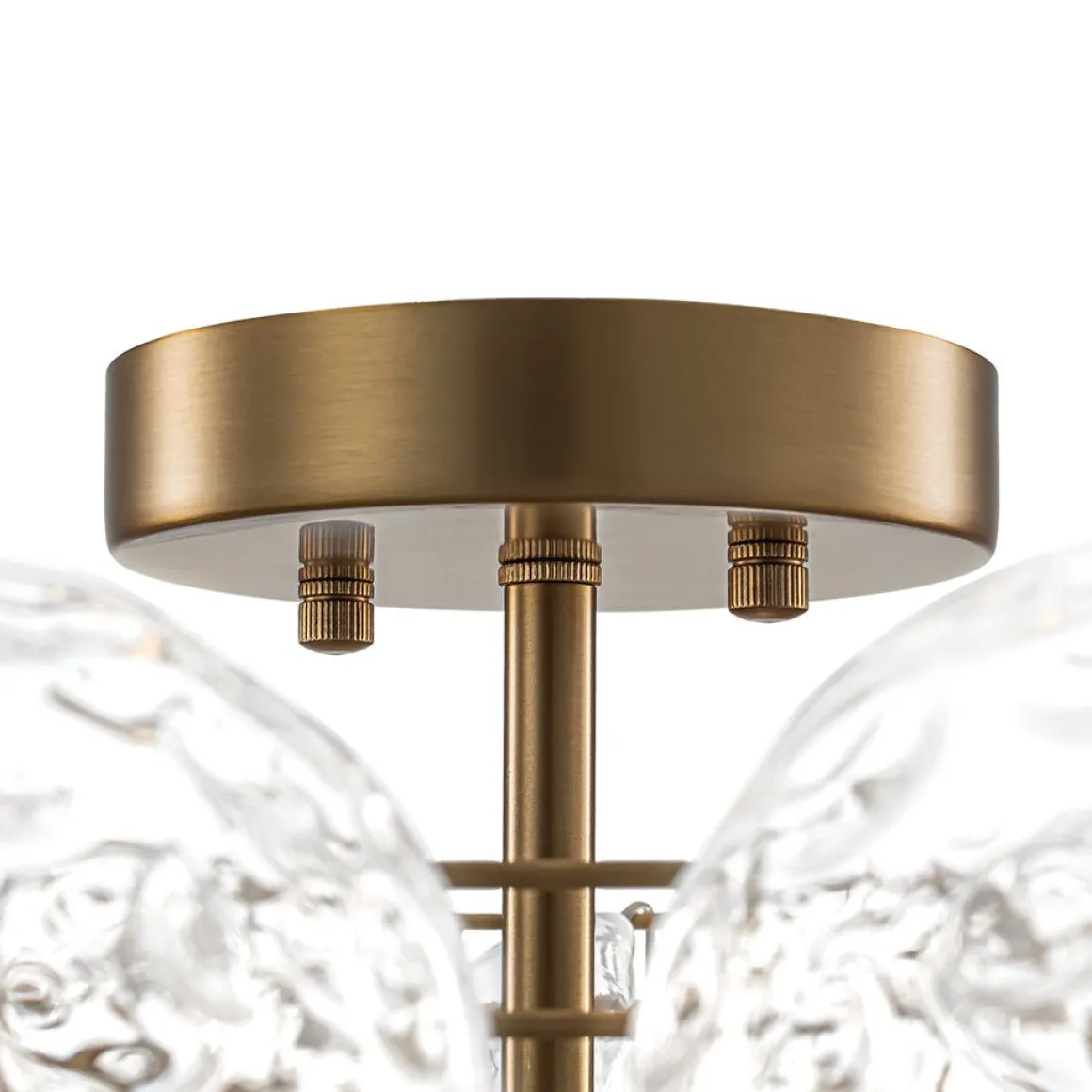 Cluster Hammered Textured Glass Bubble Semi Flush Chandelier