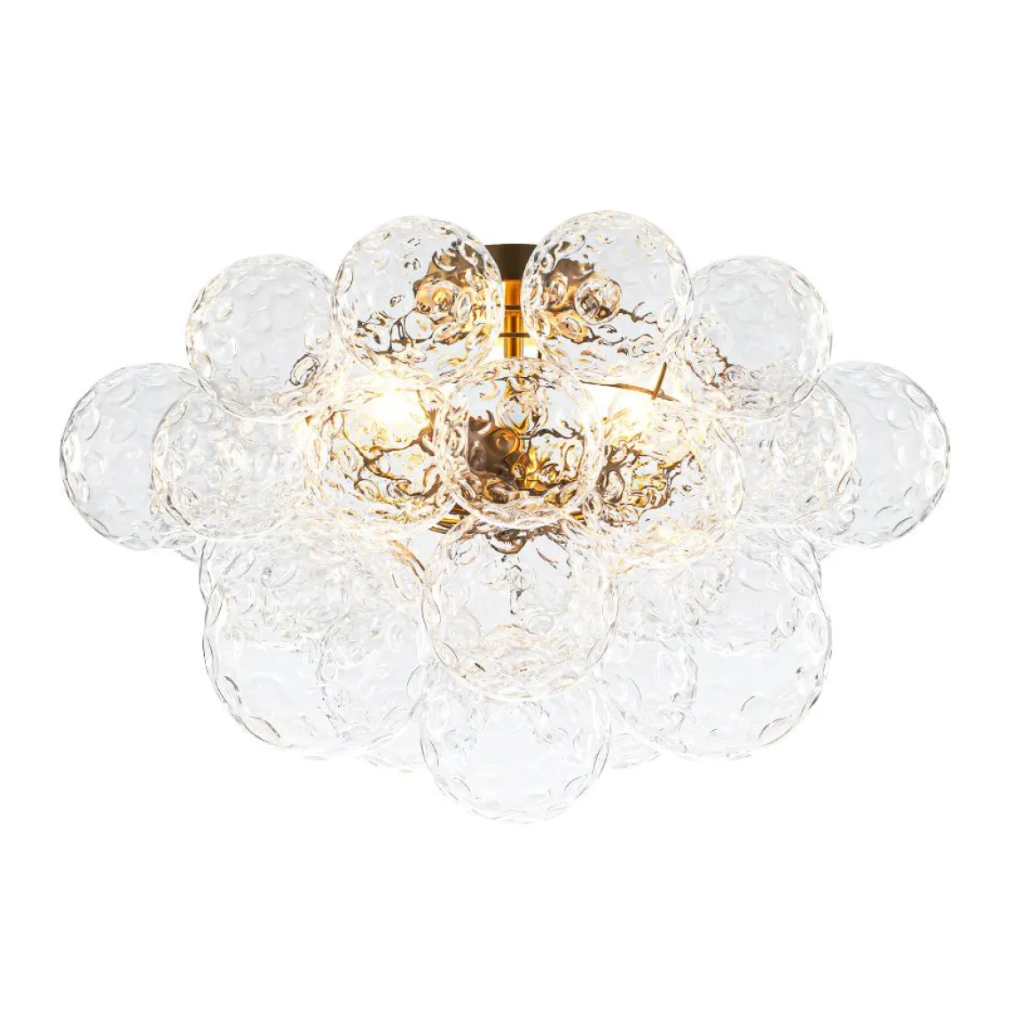 Cluster Hammered Textured Glass Bubble Semi Flush Chandelier