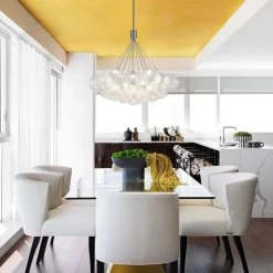 Cluster Ribbed Glass Dimmable LED Bubble Chandelier