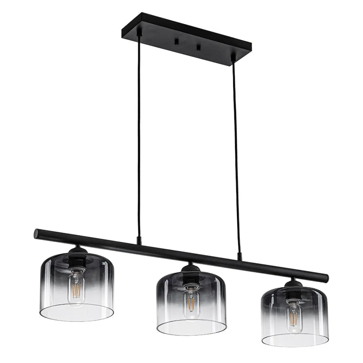 Contemporary 3-Light Gradual Smoked Glass Island Chandelier