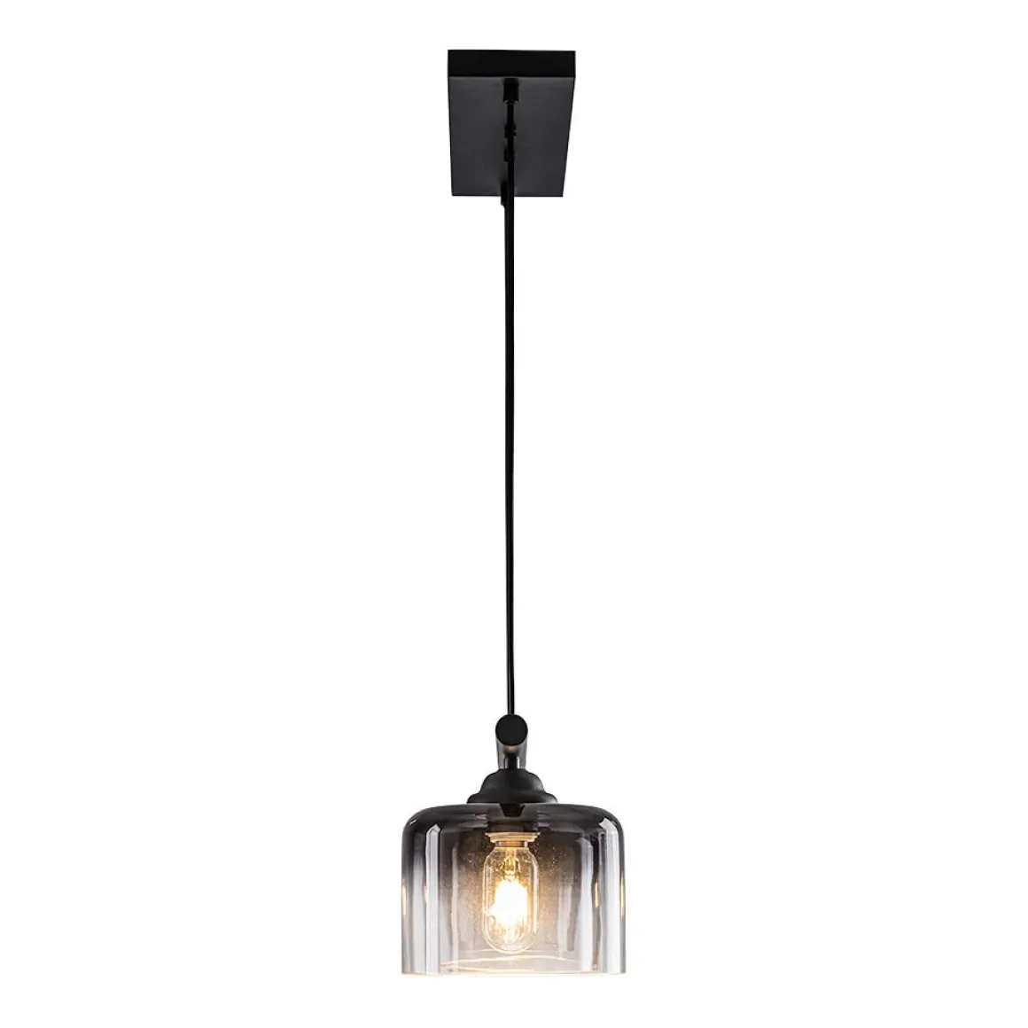 Contemporary 3-Light Gradual Smoked Glass Island Chandelier