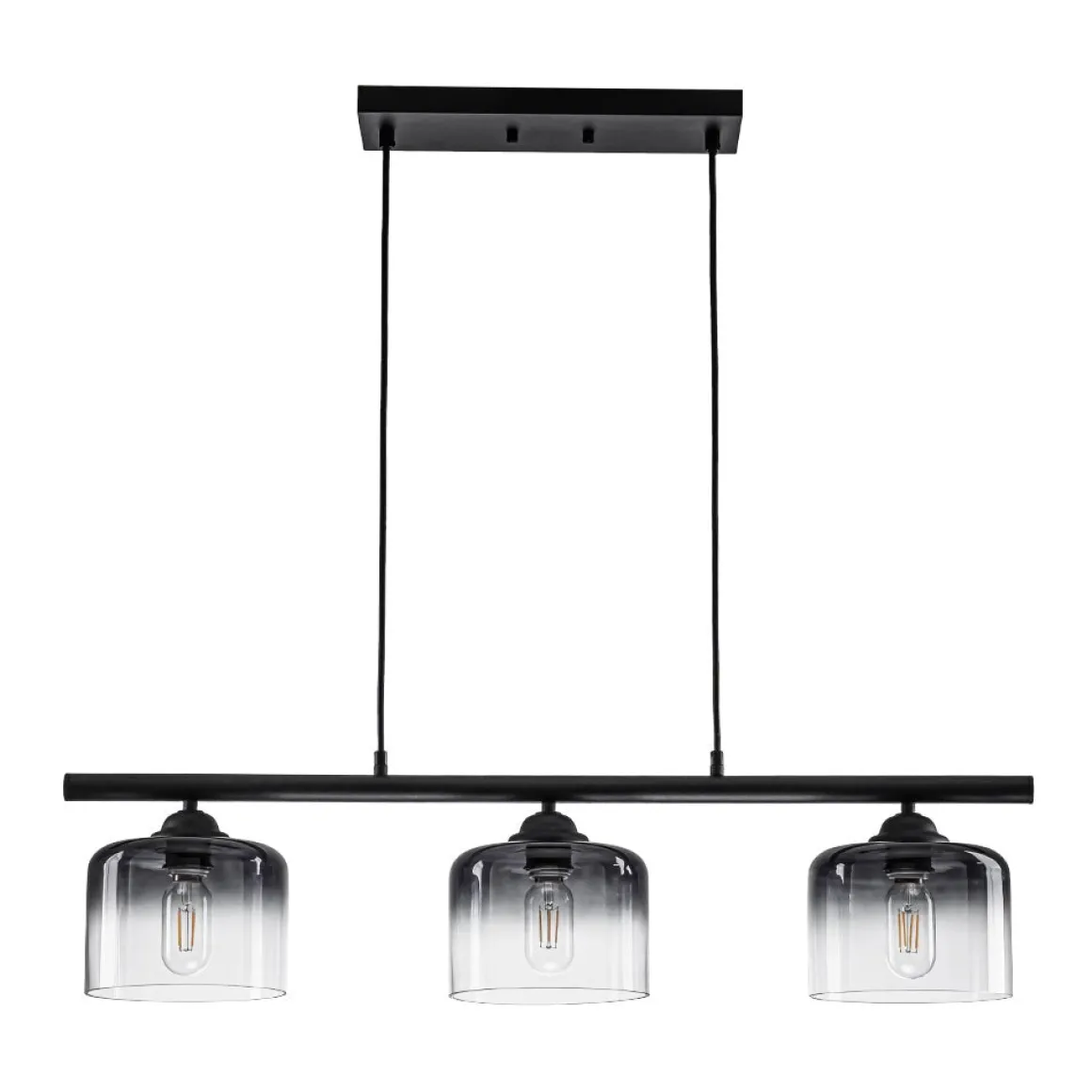 Contemporary 3-Light Gradual Smoked Glass Island Chandelier