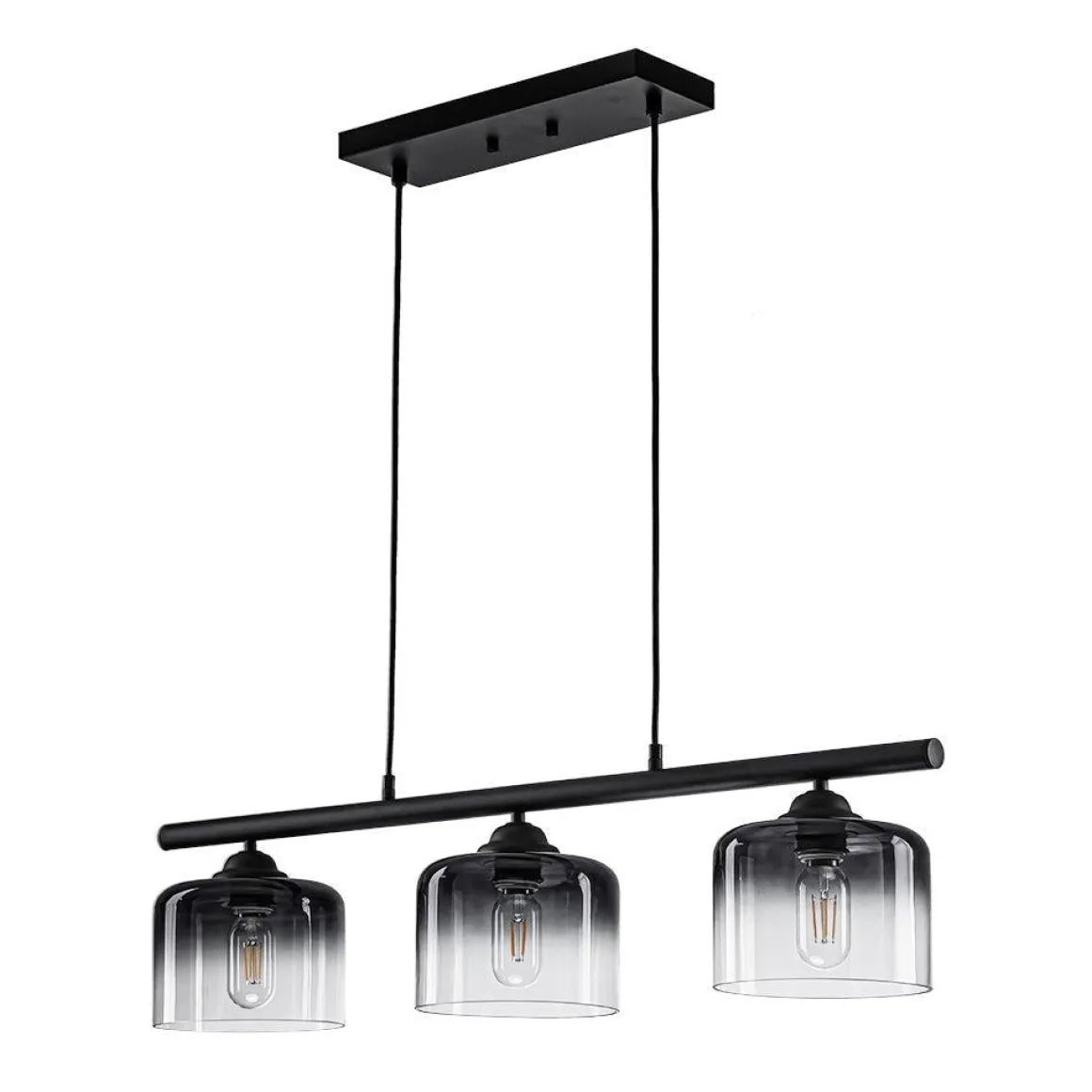 Contemporary 3-Light Gradual Smoked Glass Island Chandelier