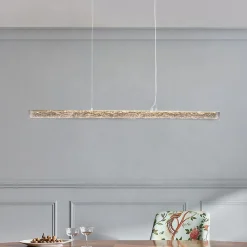 Crystal Resin Art Dimmable LED Linear Island Chandelier