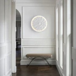 Decorative French White Medallion LED Flush Mount Light