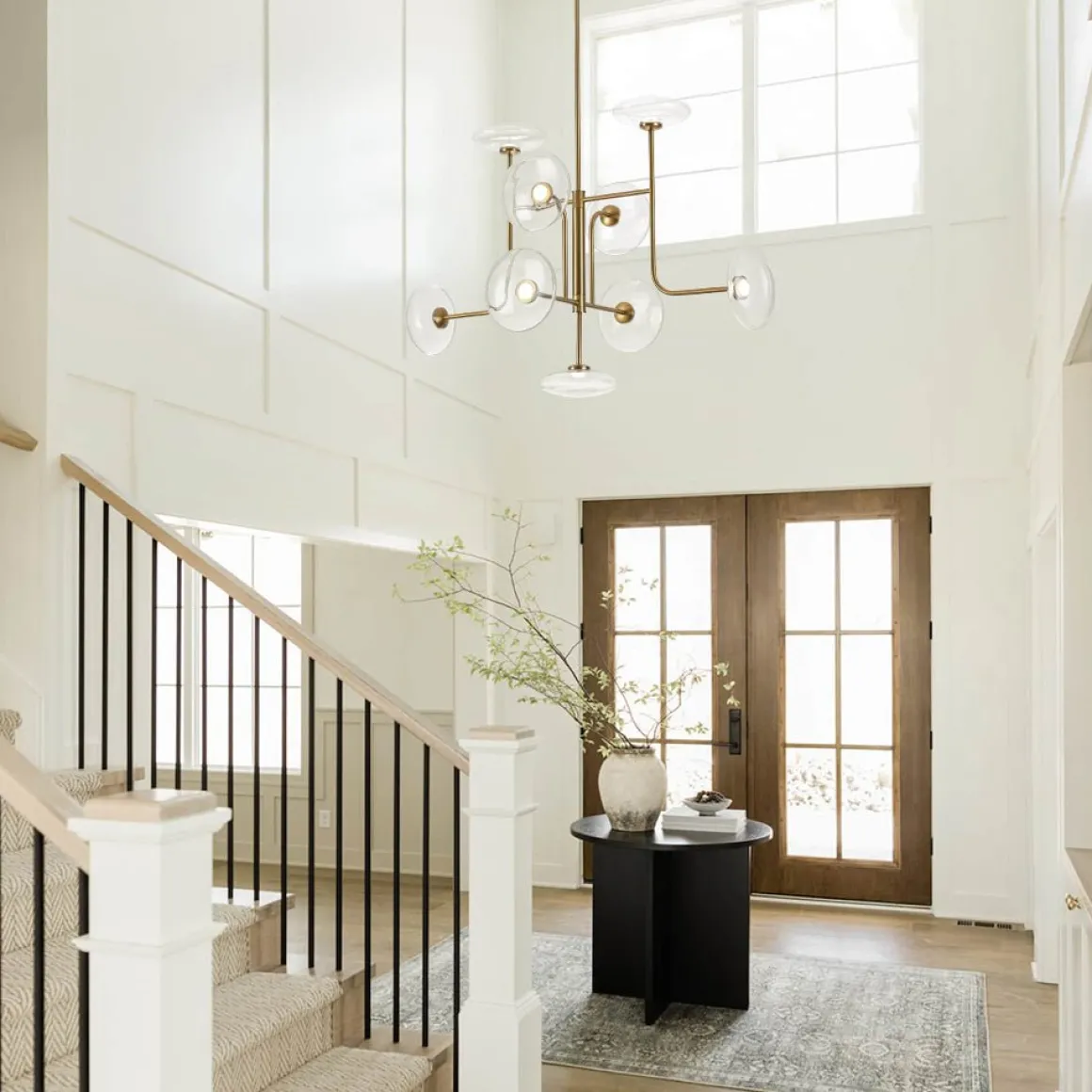 Designer 9-light Glass Dimmable LED Linear Sputnik Chandelier