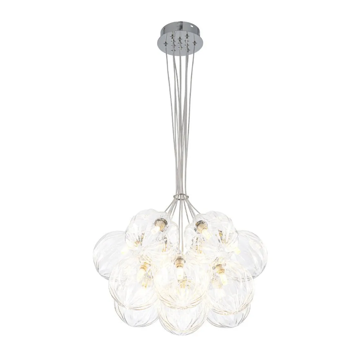 Dimmable Cluster Sculpture Texture Glass Globe Bubble Chandelier