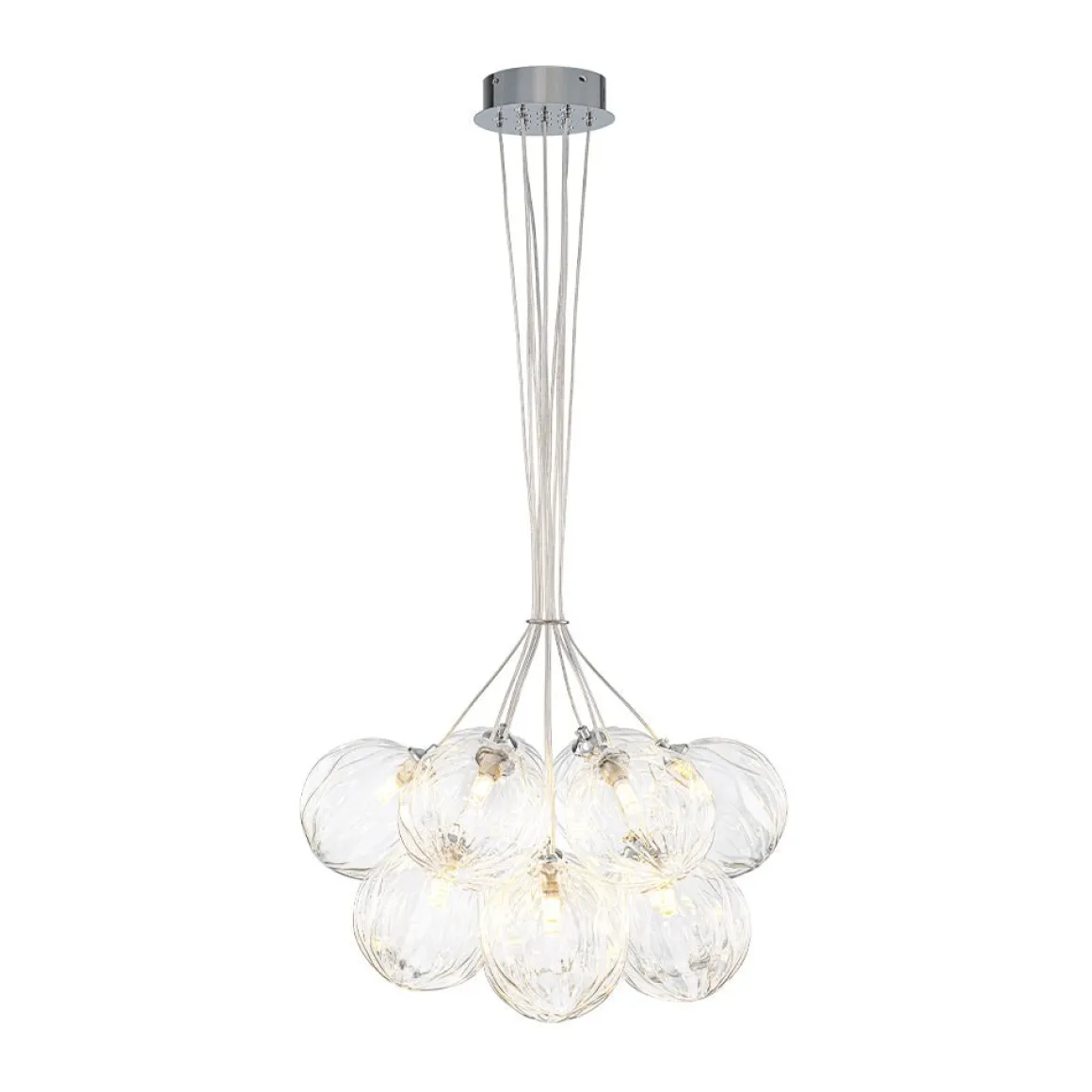 Dimmable Cluster Sculpture Texture Glass Globe Bubble Chandelier