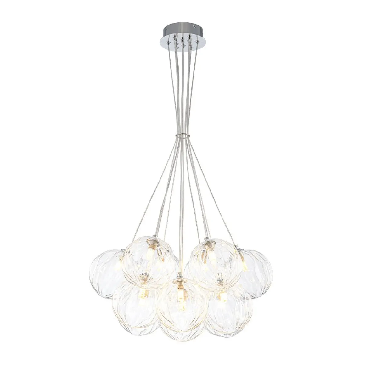 Dimmable Cluster Sculpture Texture Glass Globe Bubble Chandelier