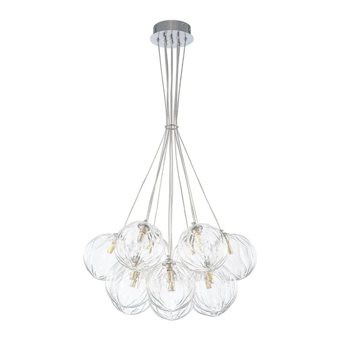 Dimmable Cluster Sculpture Texture Glass Globe Bubble Chandelier