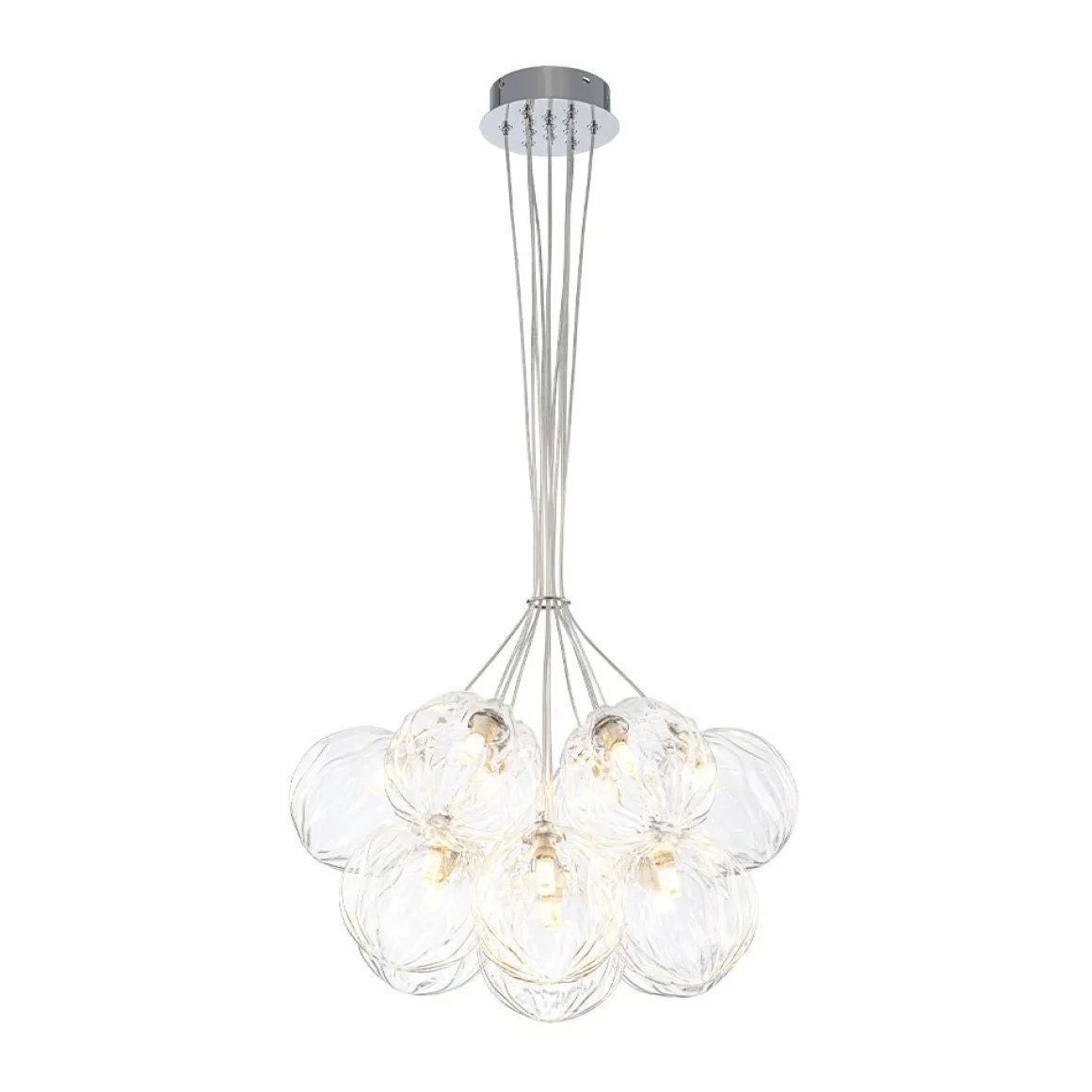 Dimmable Cluster Sculpture Texture Glass Globe Bubble Chandelier
