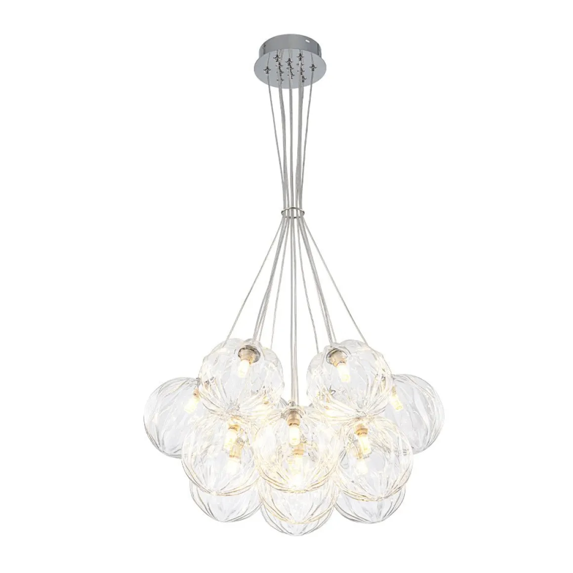 Dimmable Cluster Sculpture Texture Glass Globe Bubble Chandelier