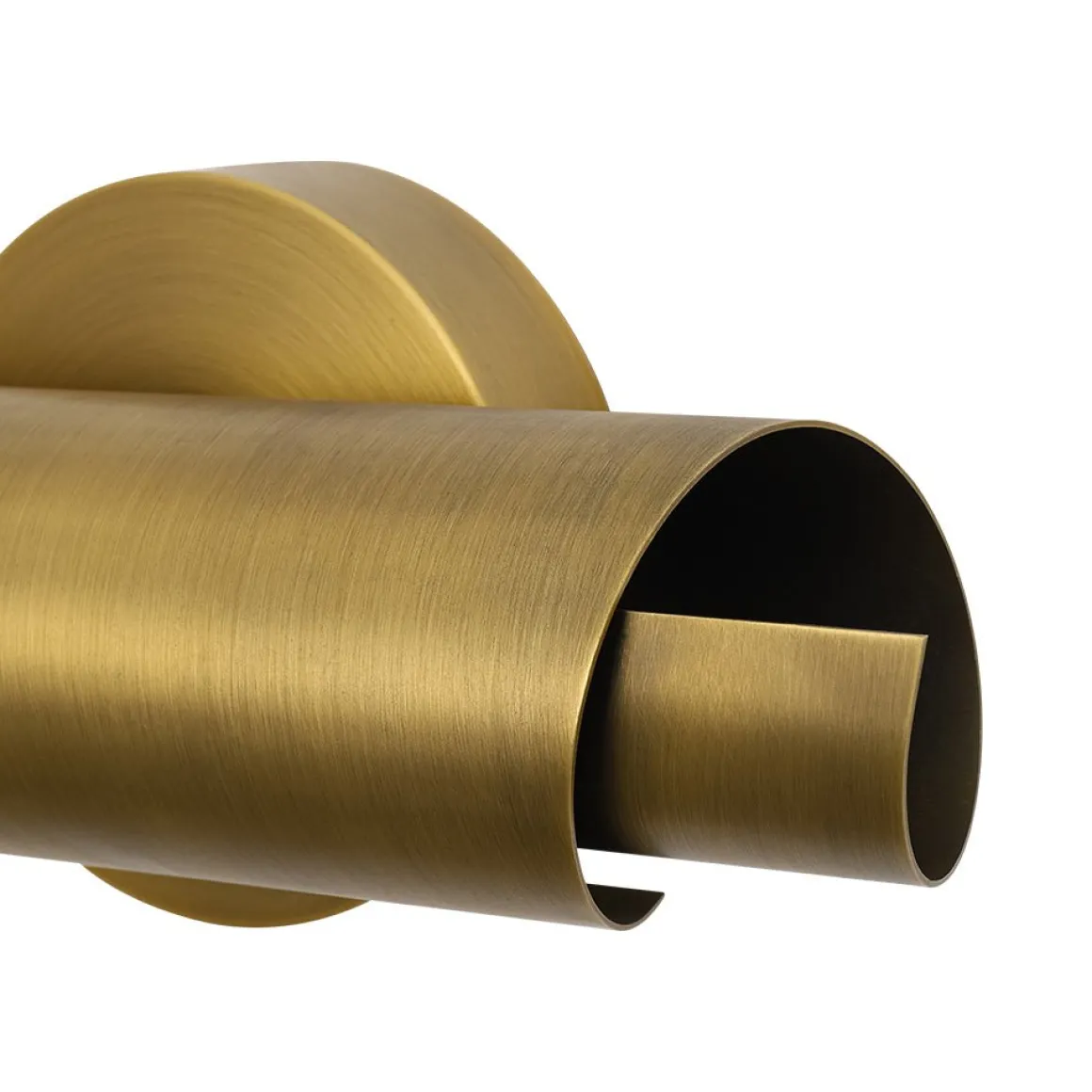 Dimmable LED Aged Brass Up Down Metal Tube Wall Sconce