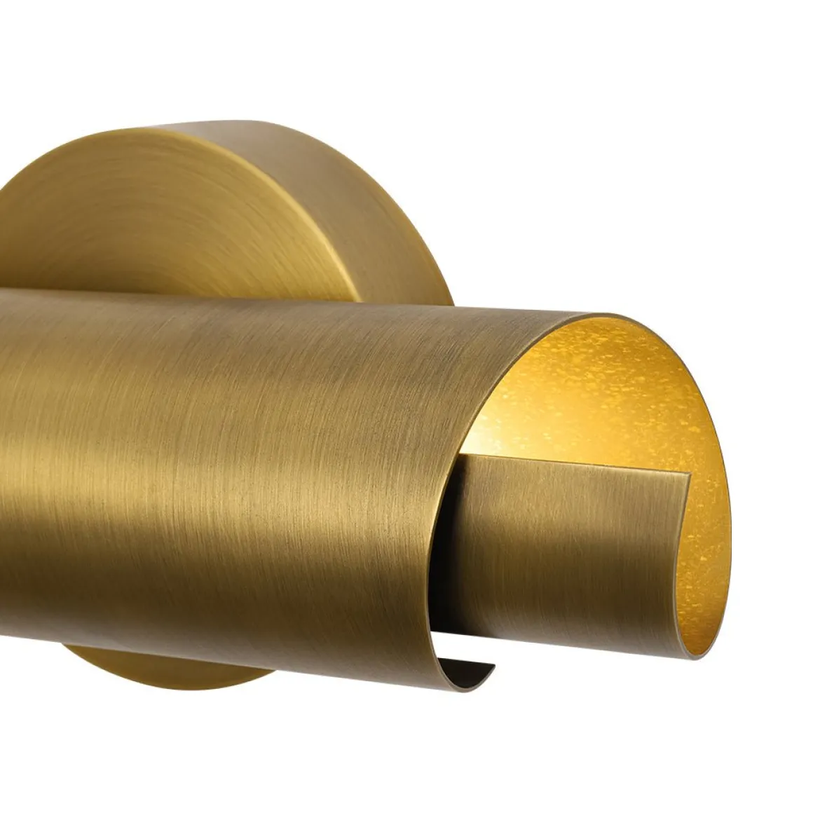Dimmable LED Aged Brass Up Down Metal Tube Wall Sconce