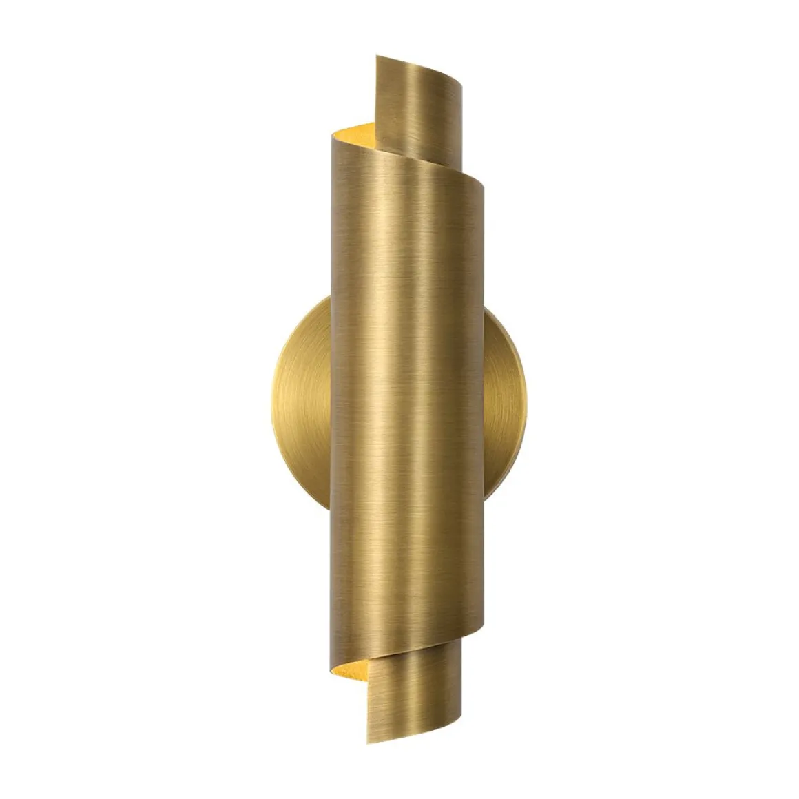 Dimmable LED Aged Brass Up Down Metal Tube Wall Sconce