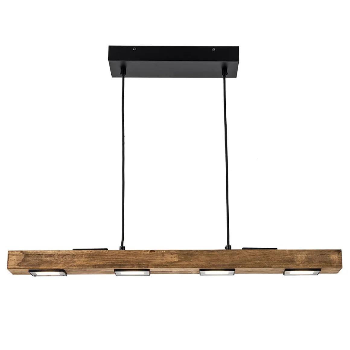 Dimmable LED Rustic Linear Oak Wood Kitchen Island Pendant