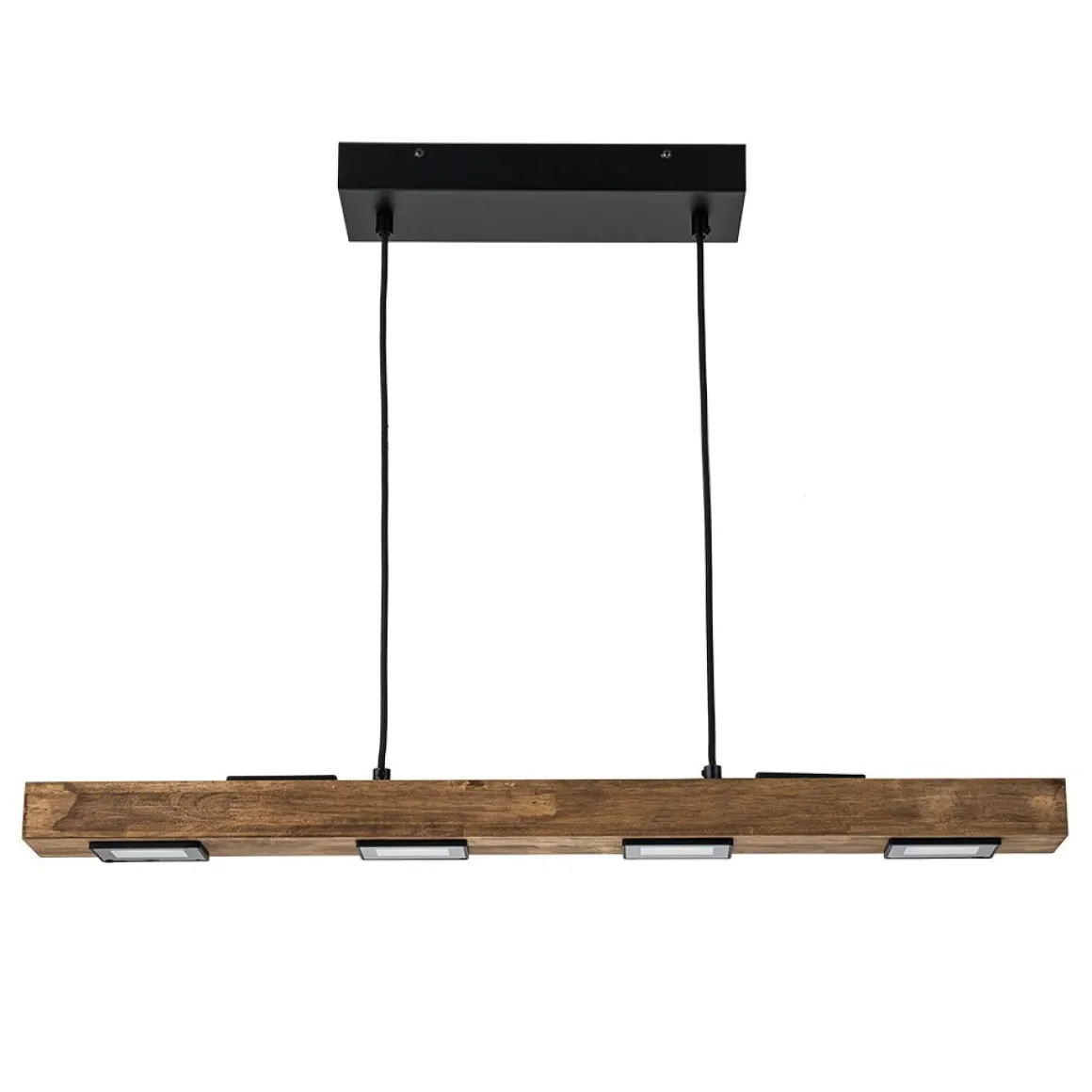 Dimmable LED Rustic Linear Oak Wood Kitchen Island Pendant