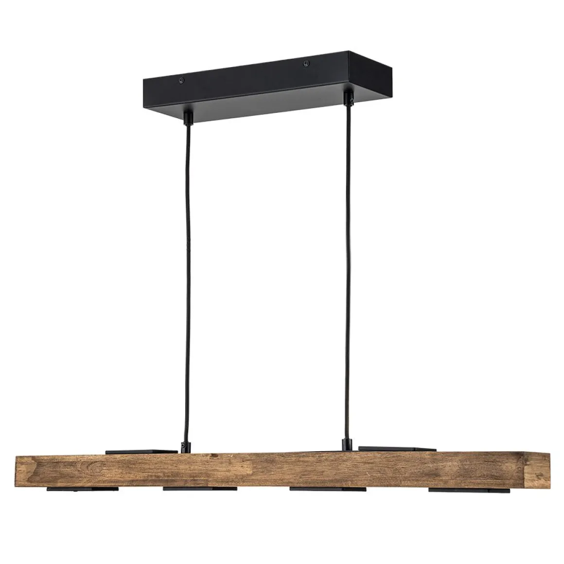 Dimmable LED Rustic Linear Oak Wood Kitchen Island Pendant