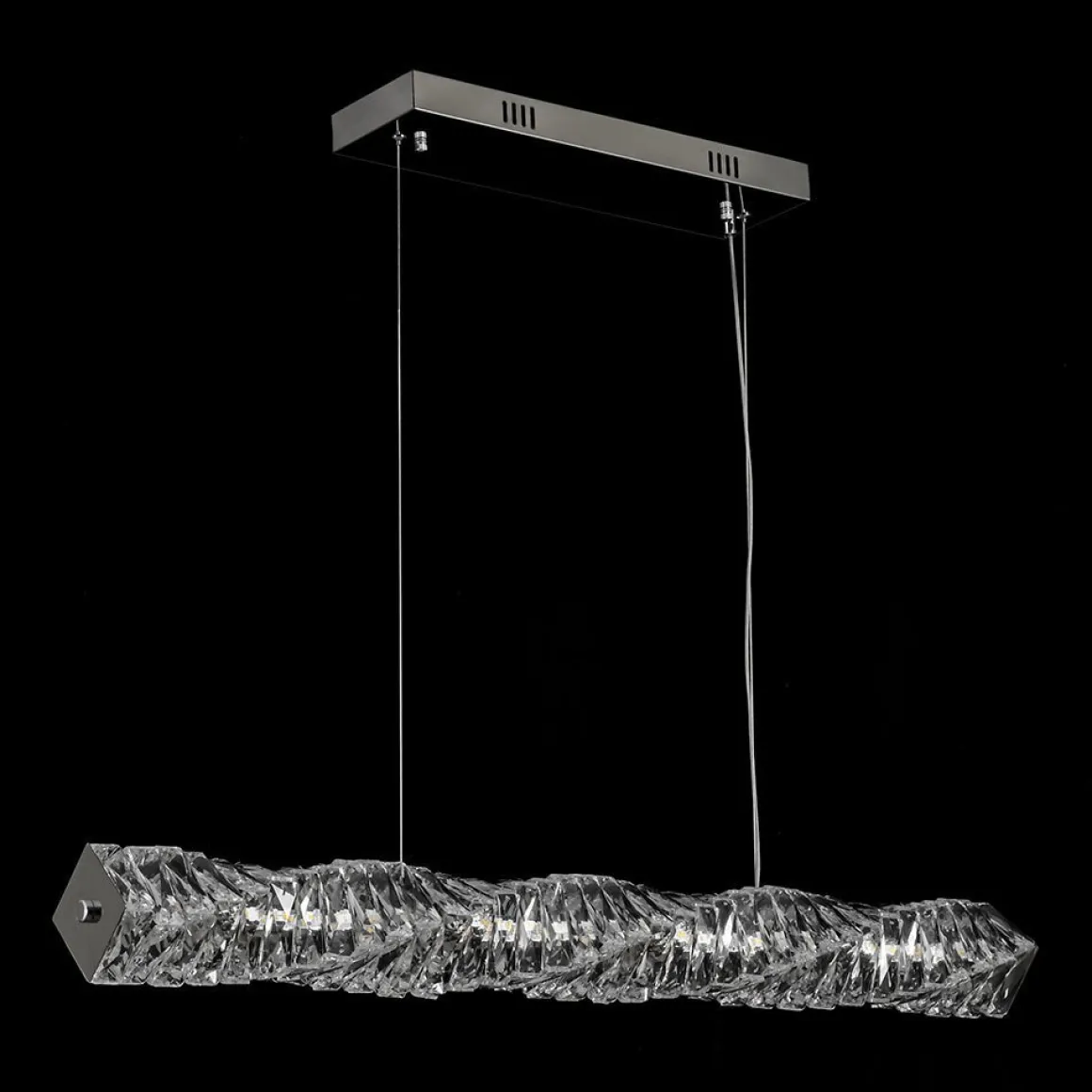Dimmable LED Twisted Crystal Linear Island Chandelier