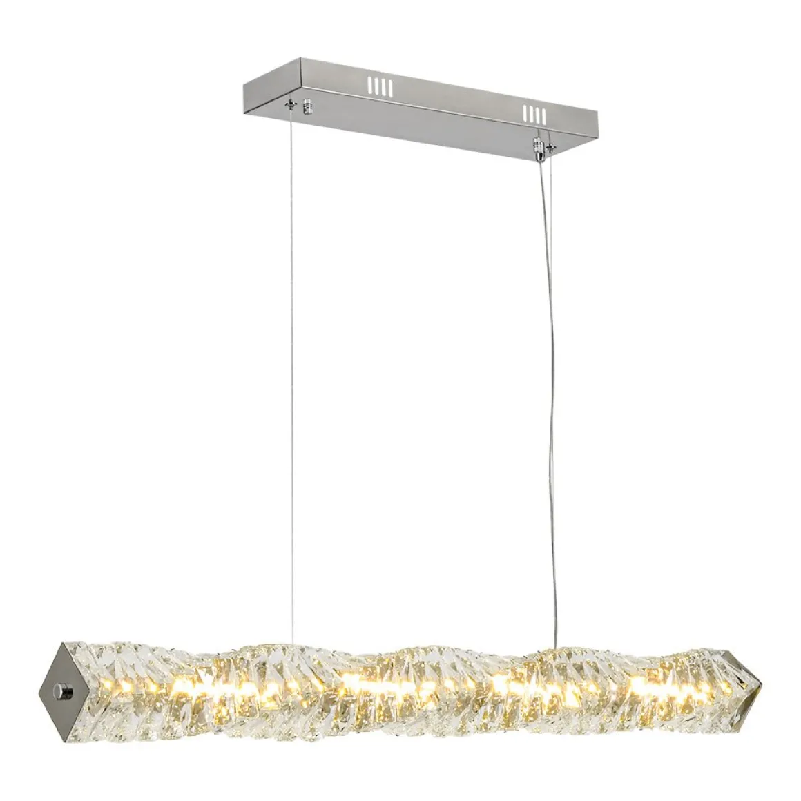 Dimmable LED Twisted Crystal Linear Island Chandelier