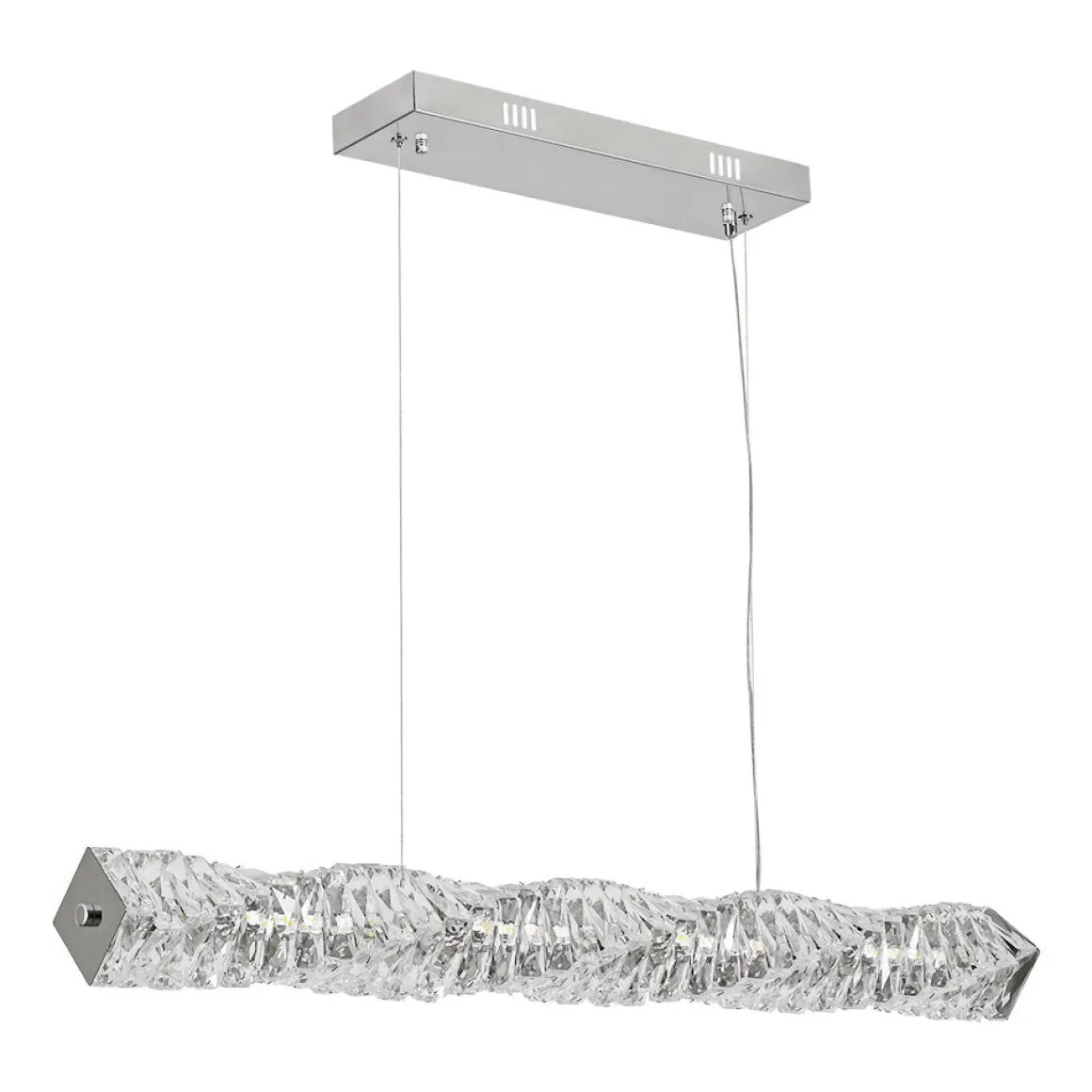 Dimmable LED Twisted Crystal Linear Island Chandelier