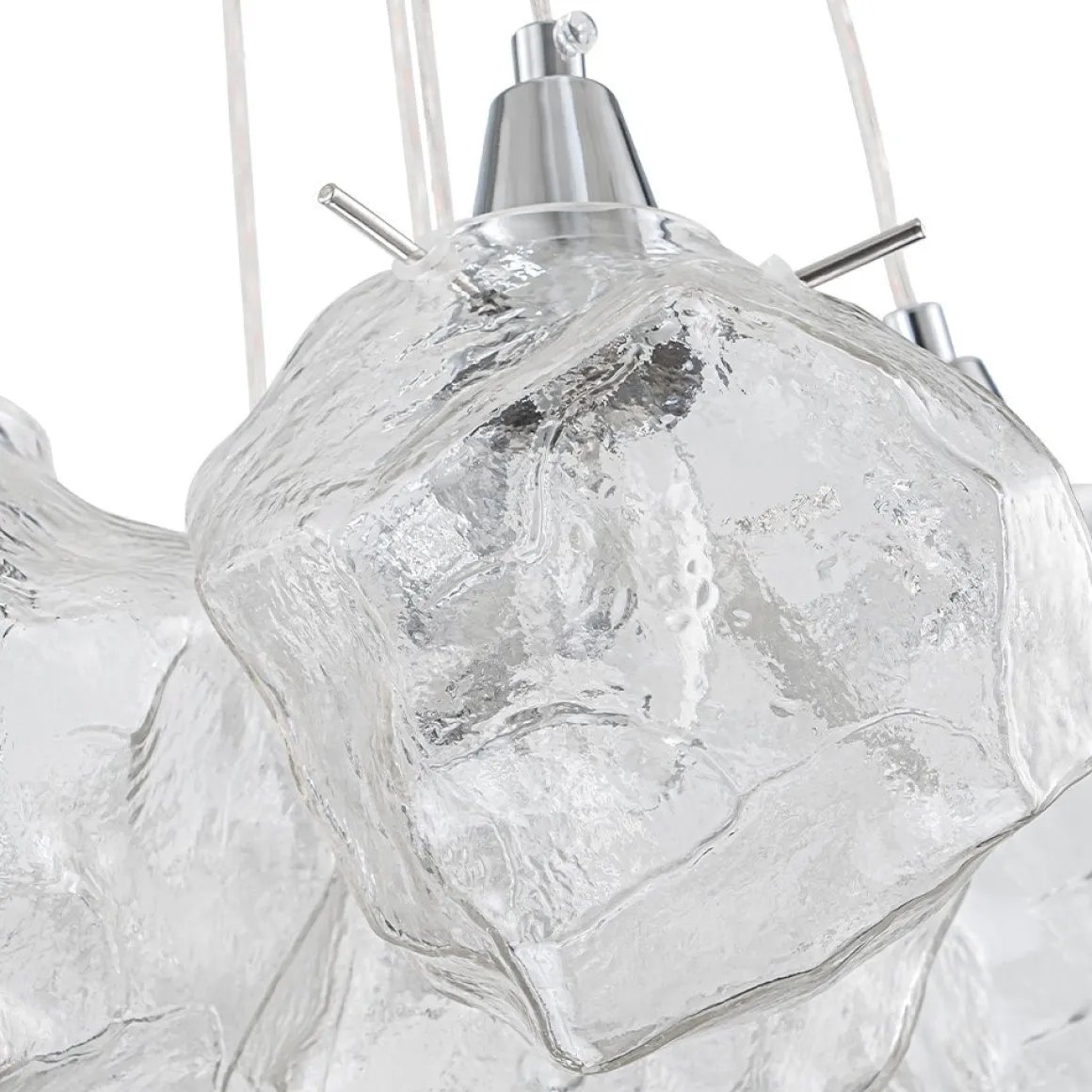 Dimmable 13-Light Frozen Glass Ice Style Cluster Chandelier