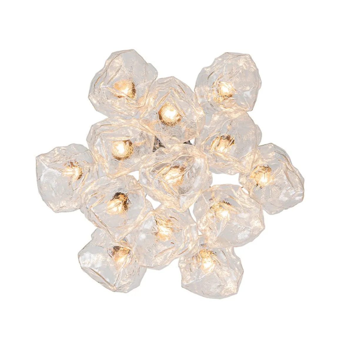 Dimmable 13-Light Frozen Glass Ice Style Cluster Chandelier