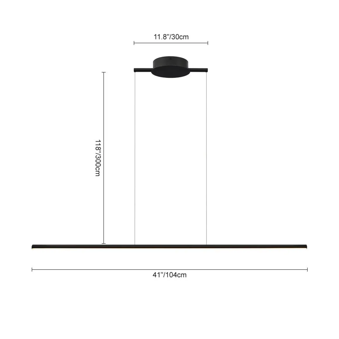 Dimmable Minimalist Tube LED Linear Pendant