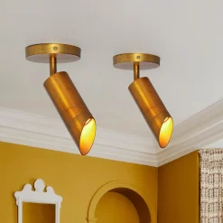 Distressed Brass Adjustable Dimmable LED Single Spotlight