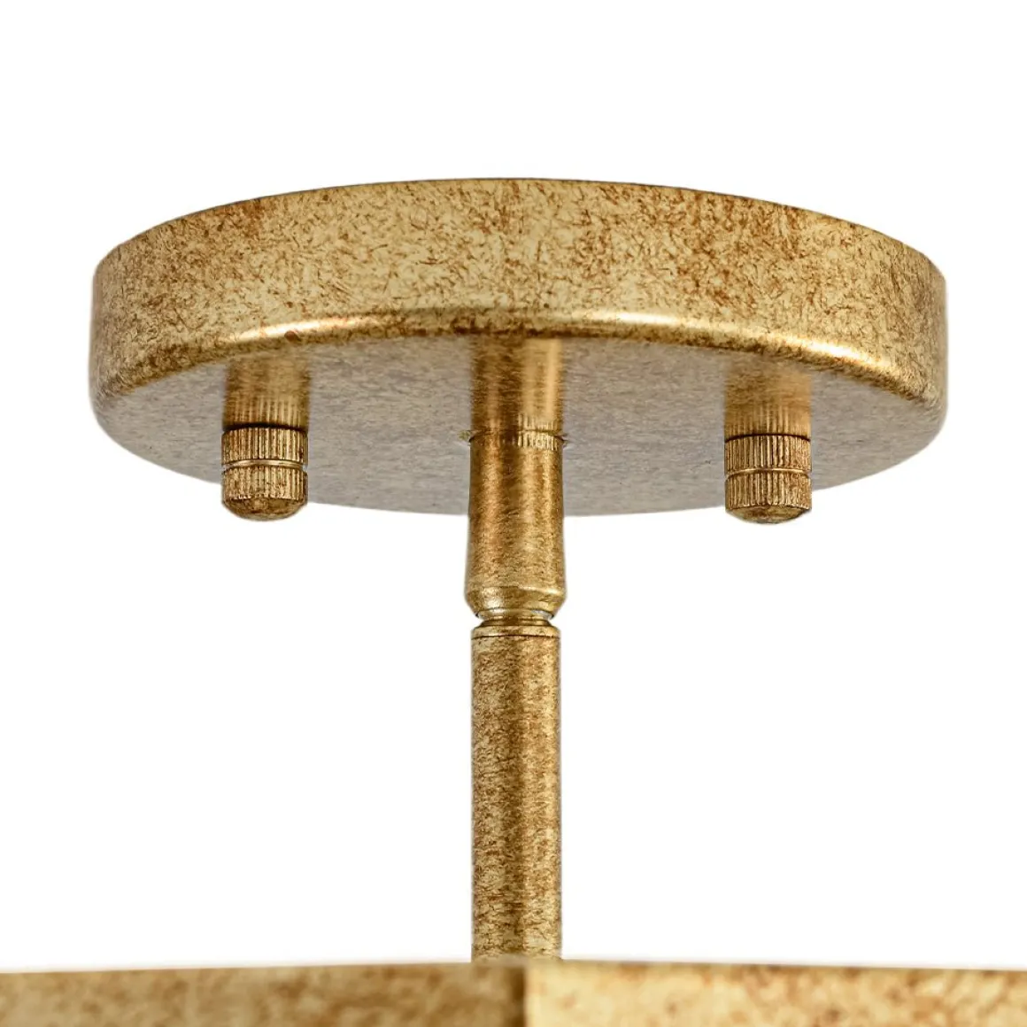 Distressed Gold Geometric Water Glass Cage Semi Flush Mount