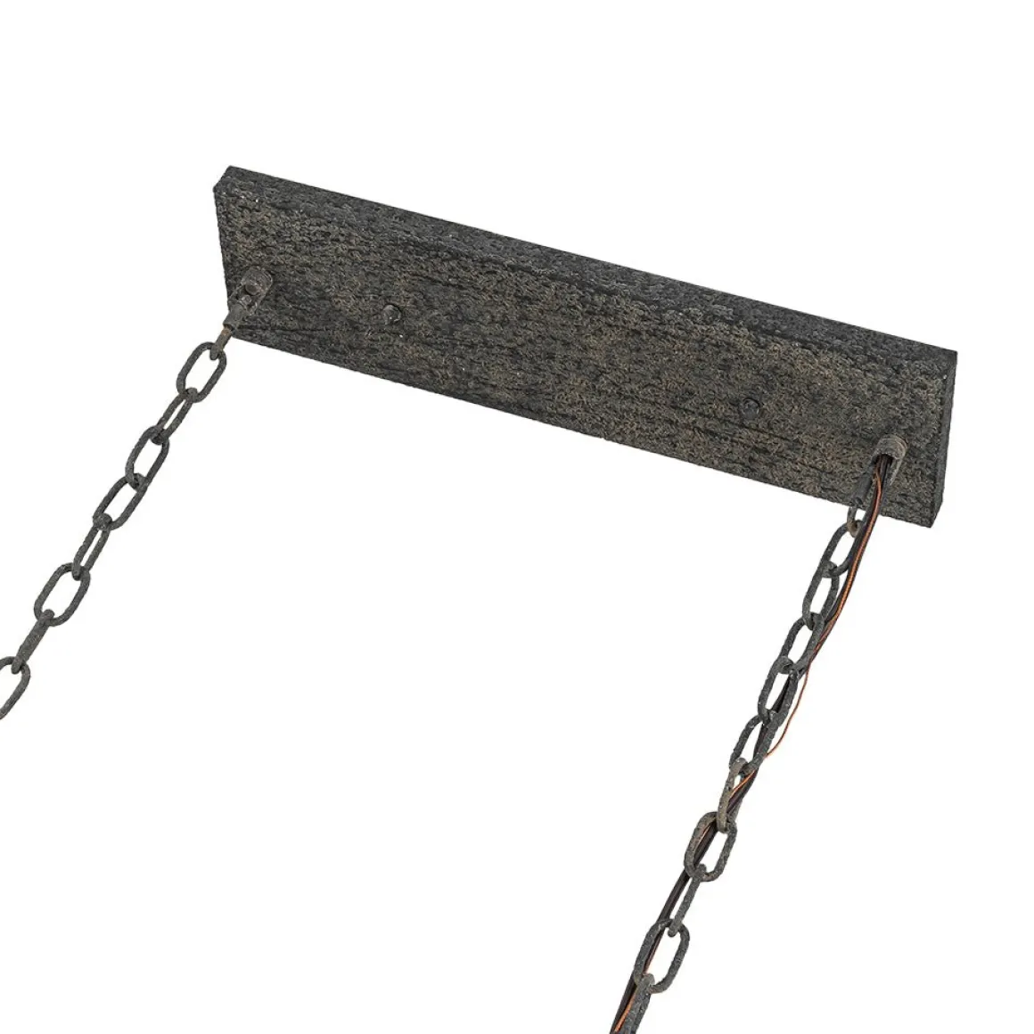 Farmhouse Antique Wooden Rectangle Box Linear Chandelier
