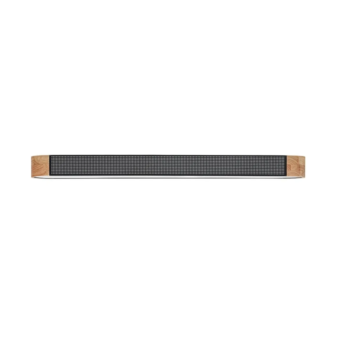 Farmhouse Black Mesh Wood Dimmable LED Oval Ceiling Light