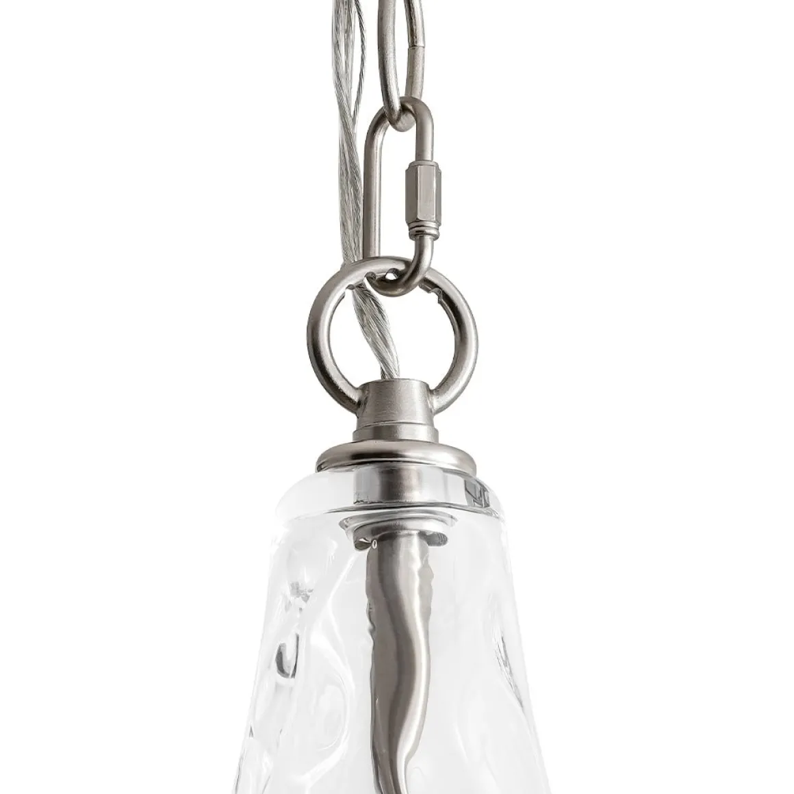 Farmhouse 1-Light Hammered Glass Bell Kitchen Pendant Light