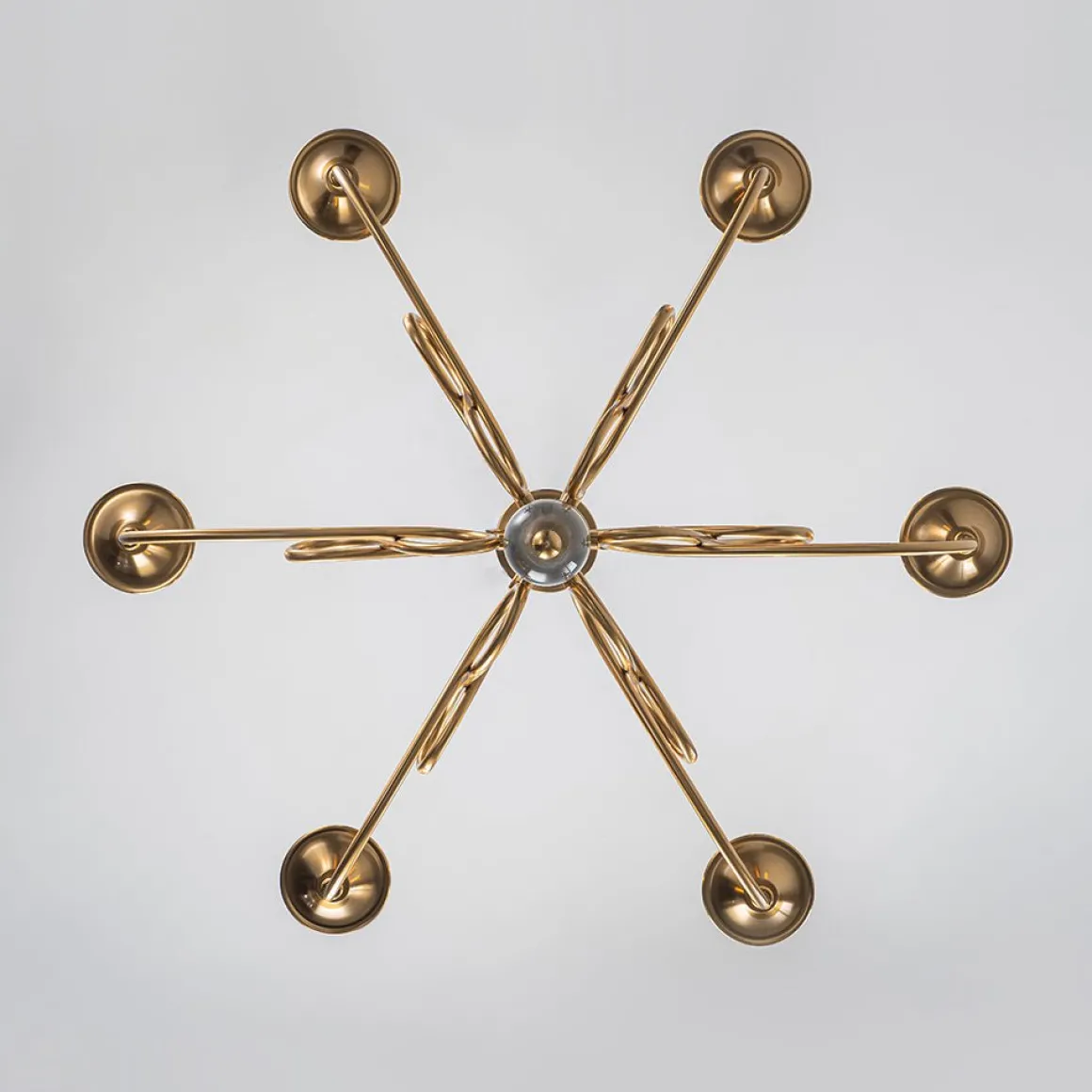 French Classic Brass Scrolling Candle Style Chandelier