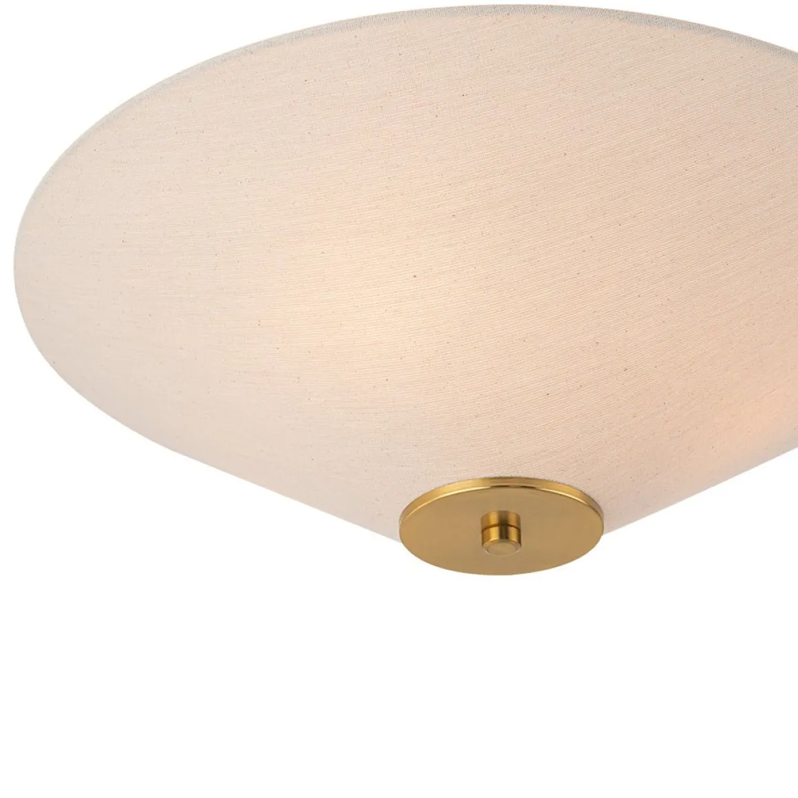 French Country Ivory Linen Conical Cage Semi Flush Mount